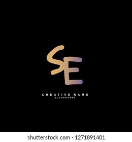 S E SE Initial logo template vector. Letter logo concept