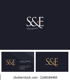 S & E, SE letters Joint logo icon and Business card vector template.
