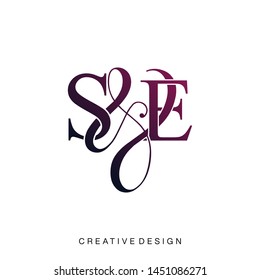 S & E / SE logo initial vector mark. Initial letter S and E SE logo luxury vector logo template.