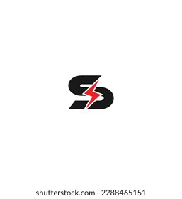 Elemento de diseño del logotipo del vector de potencia eléctrica S. Concepto de símbolo de energía y de electricidad trueno.Logotipo de velocidad rápida de energía.Alfabeto de hierro fuente de energía. Tipografía del logotipo del metal. Diseño tipográfico de acero.