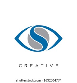 S eye logo design vector icon symbol