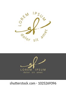 S F. Handdrawn Brush Monogram Calligraphy Logo Design