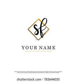 S F Initial abstract logo template vector