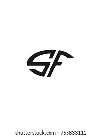 S F initial circle company logo black