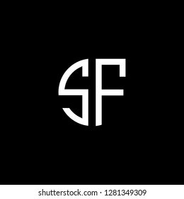 S F initial letter, modern logo design template vector 