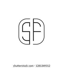 S F initial letter, modern logo design template vector 