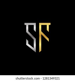 S F initial letter, modern logo design template vector 