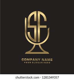 S F initial letter, modern logo design template vector 