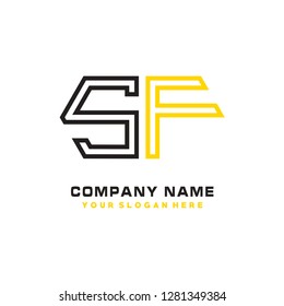 S F Initial Letter Modern Logo Stock Vector (Royalty Free) 1281349384 ...