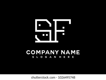 S F initial logo template vector