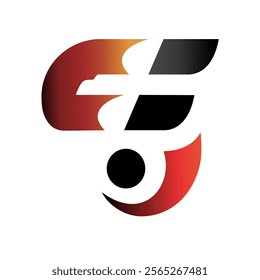 S and F letter logo with eagle shape