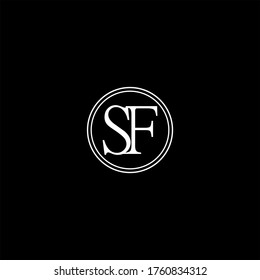 S F letter logo monochrome design