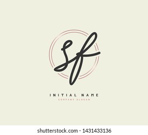 S F SF Beauty vector initial logo, handwriting logo of initial signature, wedding, fashion, jewerly, boutique, floral and botanical with creative template for any company or business.
