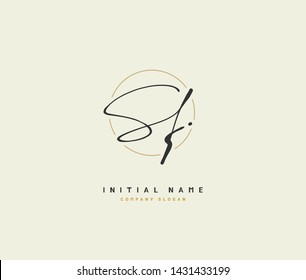 S F SF Beauty vector initial logo, handwriting logo of initial signature, wedding, fashion, jewerly, boutique, floral and botanical with creative template for any company or business.
