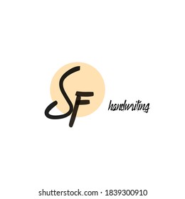 Vector de plantilla de escritura manual del logotipo inicial de S f