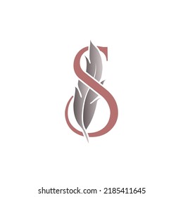 S and Feather Logo Design