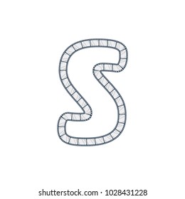 S Film Strip Letter Logo Icon Design