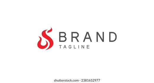 S Fire Red Logo Design Vector for Brand Business Company