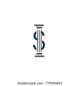 s font law logo flat vector template
