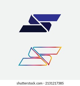 S font and letter Business corporate S letter logo design vector