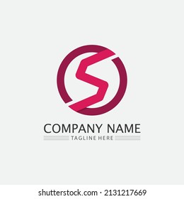 S font and letter Business corporate S letter logo design vector
