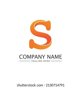 S font and letter design vector, logo Business corporate sign and symbol