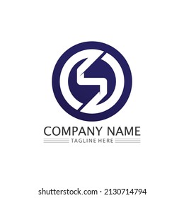 S font and letter design vector, logo Business corporate sign and symbol