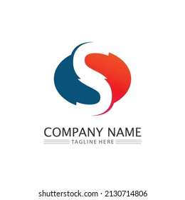 S font and letter design vector, logo Business corporate sign and symbol