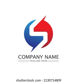 S font and letter design vector, logo Business corporate sign and symbol