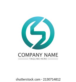 Vector de diseño de letras y letras S, logotipo Signo corporativo y símbolo