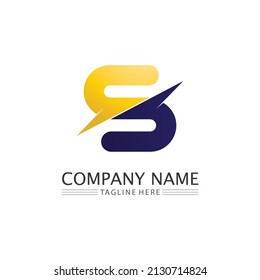 S Schriftart- und Briefdesign-Vektorgrafik, Logo Firmenzeichen und Firmenzeichen