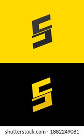 S font letter logo, lightning flash power design. For energy labels, rock music posters, superhero print and more