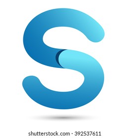 S font vector with blue color on White background