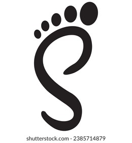 S foot logo design, foof shape logo, editable 