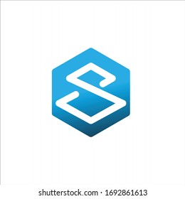 s formed tree snow logo shape hexagonal vector element design