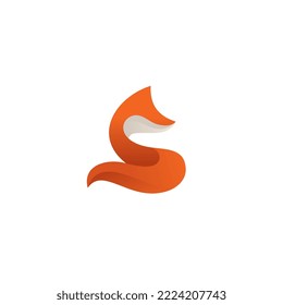 S Fox Logo Vector Illustration, Fox Icon Design