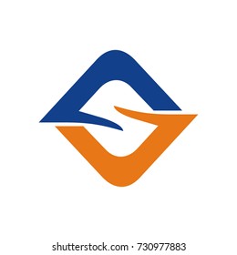 S or FS or SV or FSV logo initial letter design template vector