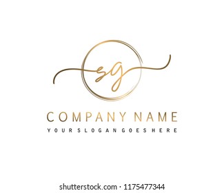 S G Initial handwriting logo vector