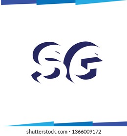 S G Initial Letter logo in negative space vector template