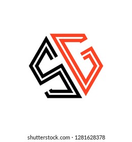 S G initial letter, modern logo design template vector 