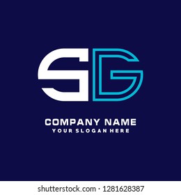 S G initial letter, modern logo design template vector 