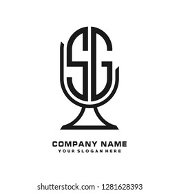 S G initial letter, modern logo design template vector 