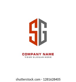 S G initial letter, modern logo design template vector 