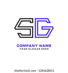 S G initial letter, modern logo design template vector 