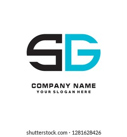S G initial letter, modern logo design template vector 