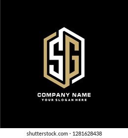 S G initial letter, modern logo design template vector 