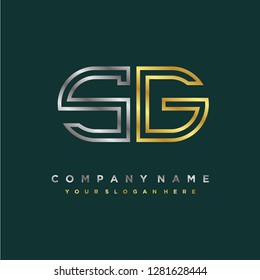 S G initial letter, modern logo design template vector 