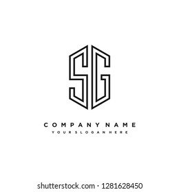 S G initial letter, modern logo design template vector 