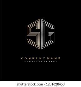 S G initial letter, modern logo design template vector 