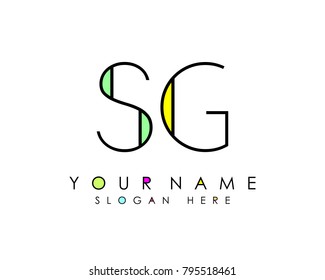 S & G initial minimalist logo template vector